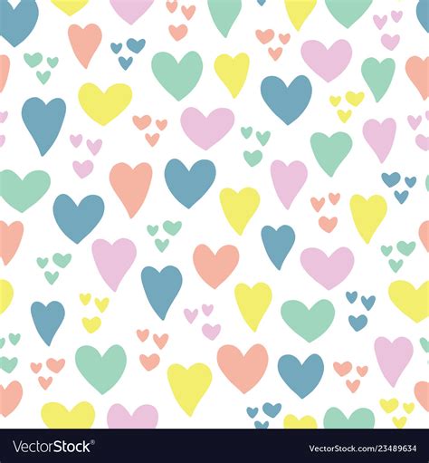 Heart Seamless Pattern Background Doodle Vector Image