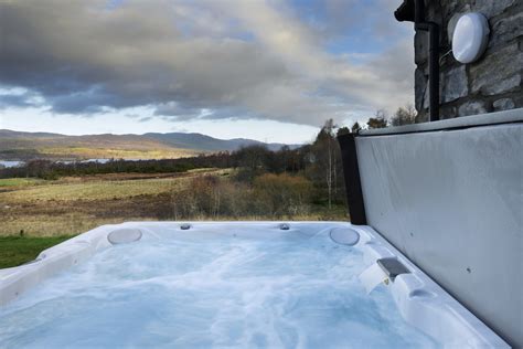 Hot Tub Mountain View Lodge Self Catering Scotland Luxury Holiday
