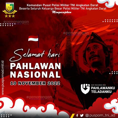 Selamat Hari Pahlawan Nasional 10 November 2022 Pusat Polisi Militer