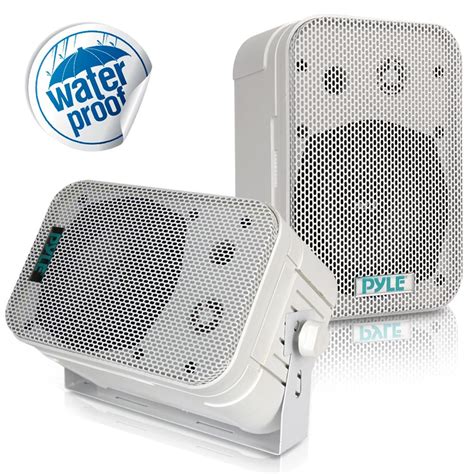 Pyle Pdwr40w 525 Indooroutdoor Waterproof Speakers White Pair