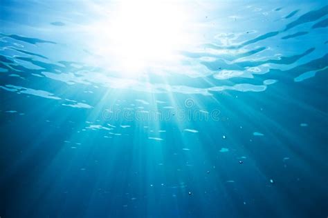 Sun And Sunbeams In The Ocean Water Stock Image Image Of Bright