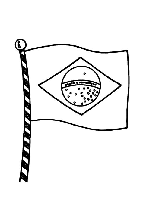 Bandeira Do Brasil Para Pintar E Colorir Imprimir Desenhos