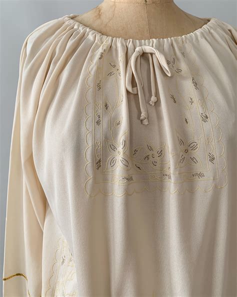 Vintage 1970s Cream Floral Peasant Blouse 70s Boho Top Small S