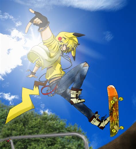 Personification Pikachu Skater Boy By Emy San On Deviantart