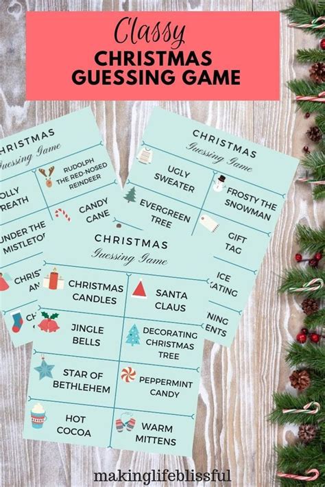 Christmas Guess Game For Kids To Play On The Table With Candy Canes And