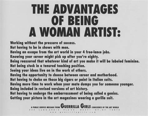 The Advantages Of Being A Woman Artist 1988 Guerrilla Girls