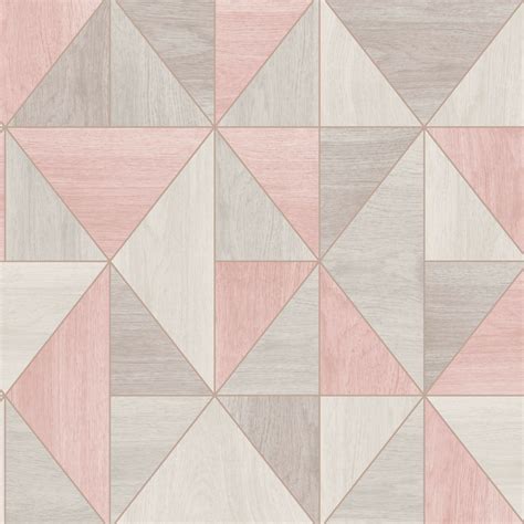 Rosa Bild Geometric Wallpaper Pink And Grey