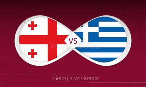 Georgia Vs Greece In Football Competition Group B Versus Icon On