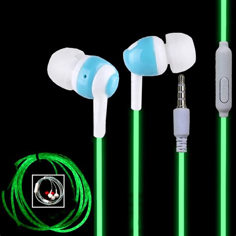 New Glow In The Dark Earphone Mobile In Ear Glowing Headphones For