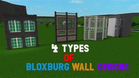 4 Types Of Bloxburg Wall Designs Roblox Bloxburg Youtube