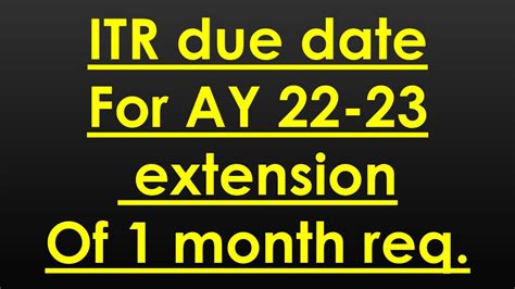 Itr Due Date Extension Update Youtube