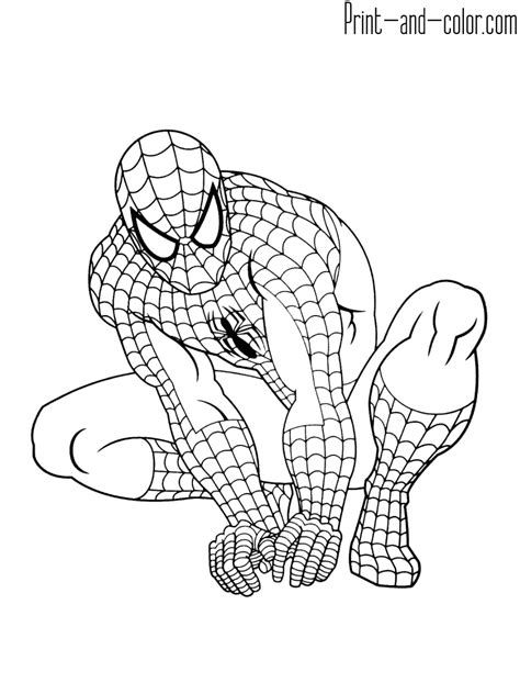 Coloring pages for boys spiderman. Spider Man coloring pages | Print and Color.com