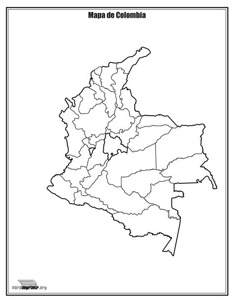 Mapa De Colombia Sin Nombres Para Imprimir Tarjetas Para Imprimir