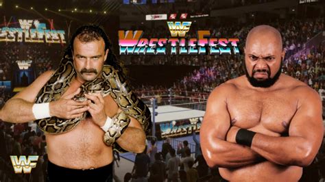 Wwf Wrestlefest Jake The Snake Roberts Vs Bad News Brown Youtube