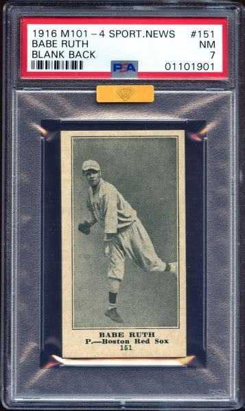High Grade 1916 M101 4 Babe Ruth Rookie Card Coming To Auction