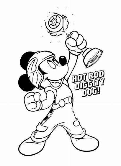 Coloring Mickey Disney Roadster Racers Mouse Birthday