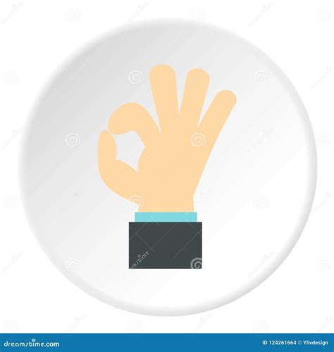 Gesture Okay Icon Flat Style Stock Illustration Illustration Of Fist