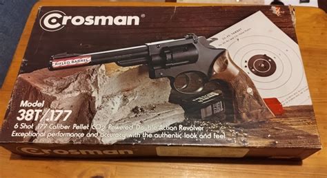 Crosman Model 38t 6 Shot 177 Cal Pellet Co2 Powered Revolver Ebay