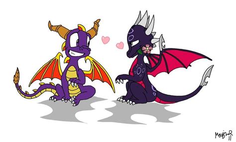 Spyro And Cynder Love By Insaneus On Deviantart Dragones Cosas De