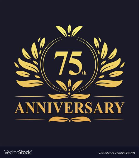 75th Anniversary Logo 75 Years Anniversary Design Vector Image