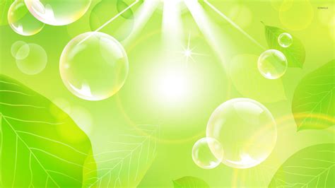 Bubbles And Green Leaves 2 Wallpaper Abstract Wallpapers 18630