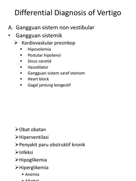 Differential Diagnosis Of Vertigo Pdf