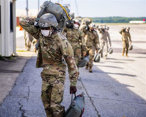Us Army Airborne School Students Carry Their Primary And Reserve