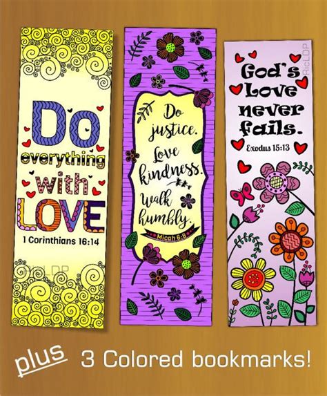 Set Of 8 Bible Verse Coloring Bookmarks For Kids Scripture Markers