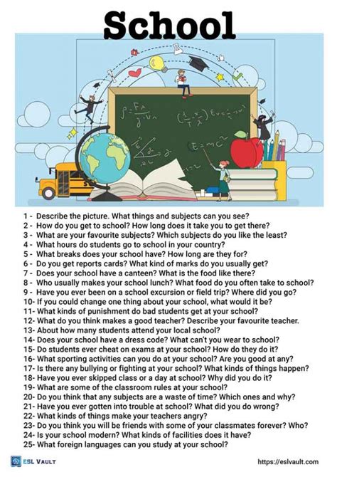 25 School Conversation Questions Esl Vault