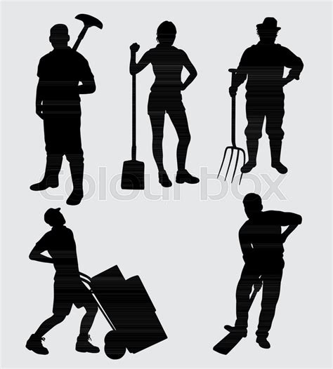 People At Work Silhouette Good Use Stock Vector Colourbox