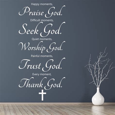 Happy Moments Praise God Wall Sticker Religious Wall Decal Christianity