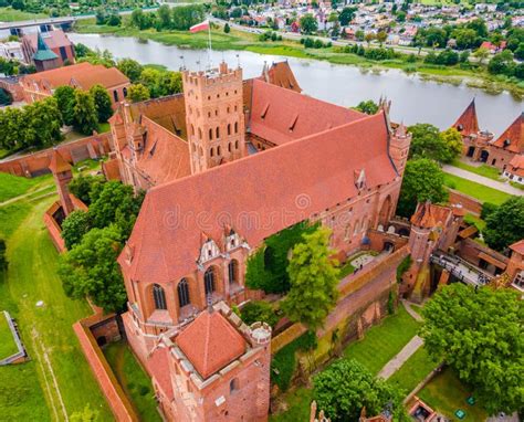 Aerial View Of Malbork Teutonic Order Castle And Fortress In Poland