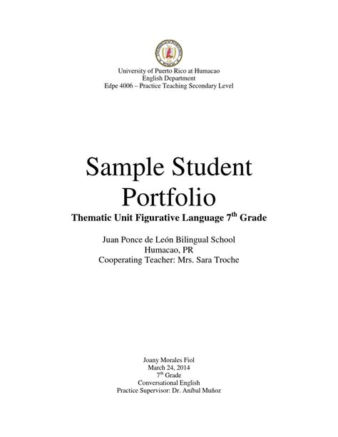 Student Portfolio Template