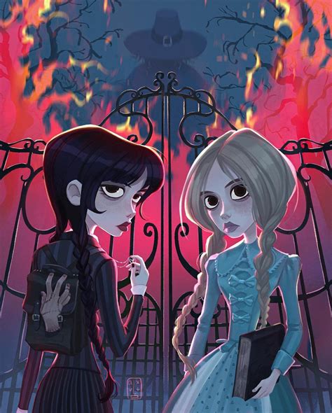 Wednesday Addams And Goody Addams Wednesday Netflix Fan Art By Alxvltg