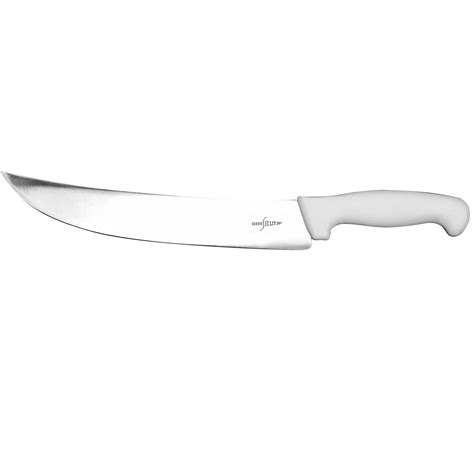 Sicut Butchers Knife 10 Cimeter Blade With White Handle Aussie