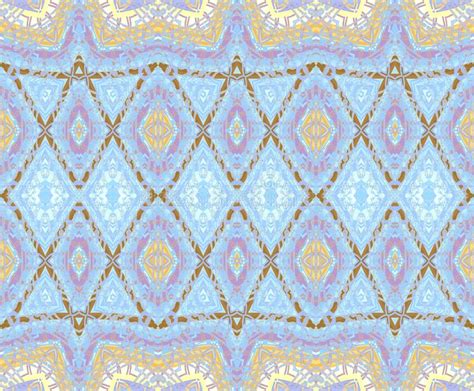 Seamless Diamond Pattern Blue Purple Ocher Brown Stock Illustration