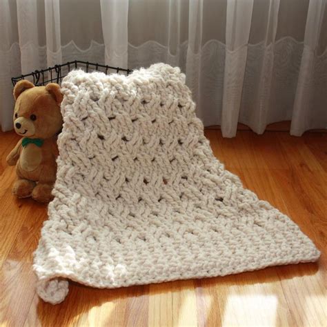 Instead of doing the knit stitch though, it uses crochet and instead of a hook, you're using your hand as the hook. Chunky Baby Blanket Crochet pattern by knot•sew•cute ...