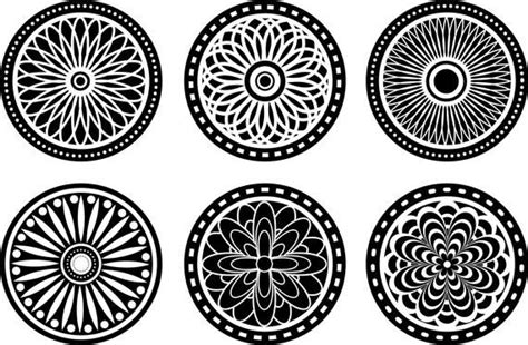 A Set Of Decorative Circles Patterns Created In Autocad Software