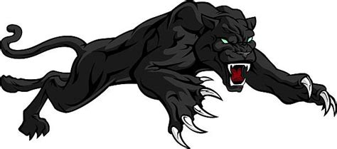 Leaping Black Panther Mascot Illustrations Royalty Free Vector