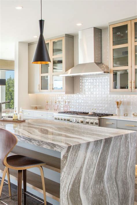 Quartz is a beautiful countertop material for bathrooms and kitchens. Light Kitchen with Oakmoor Cambria Quartz Countertop Kitchen Island with Ligh… in 2020 | Quartz ...