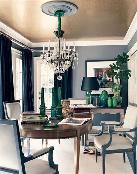 Black And Green Interior Home Decor Gold Ceiling Ceiling Paint Colors