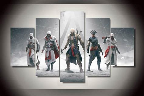 Assassins Creed 5 Piece Canvas Painting Modern Wall Art Canvas