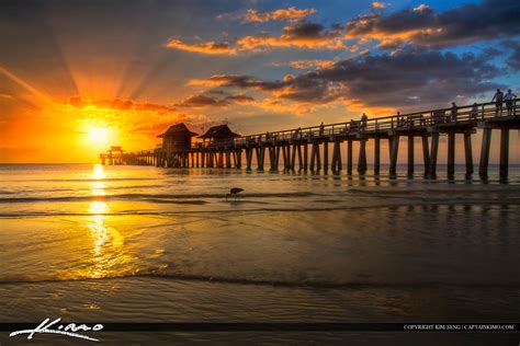 Naples Florida Sunset At Pier Hdr Photography By Captain Kimo