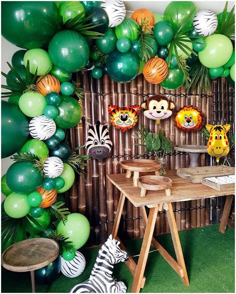 Jungle Party Balloon Garland Kit In Green And Orange Zebra Etsy In