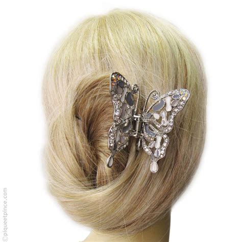 Pince Cheveux Accessoire Cheveux Papillon Blanc