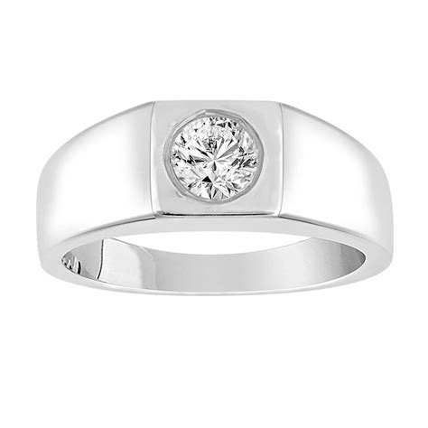 050 Carat Solitaire Diamond Mens Ring White Gold Mens Diamond Wedding