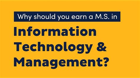 Ms In Information Technology And Management Youtube