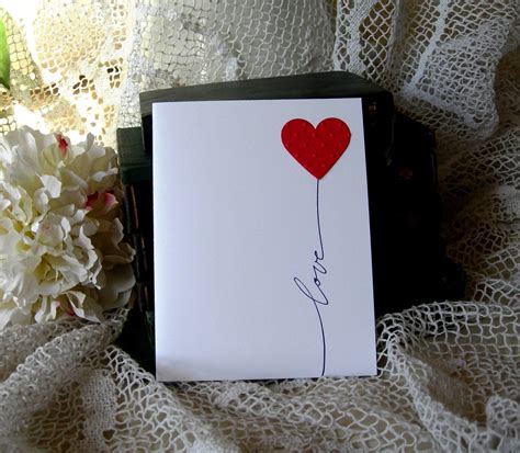 Handmade Greeting Card A Simple Love Note Heart Love Etsy Canada