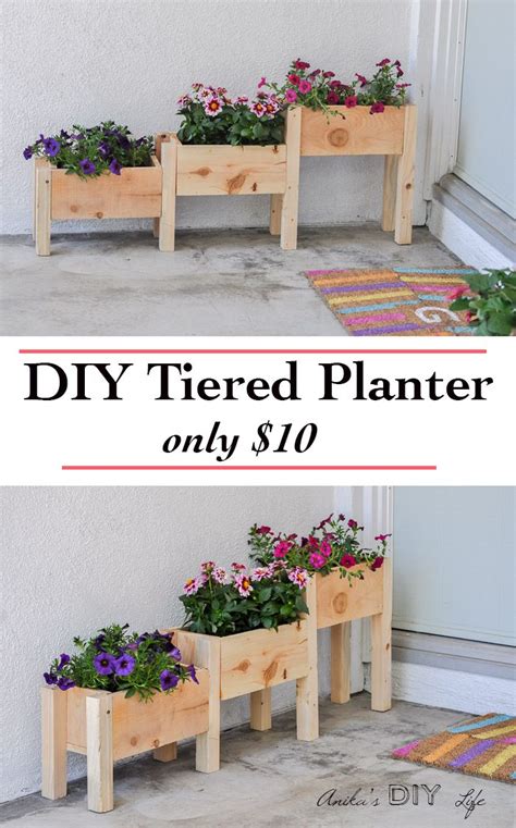 Easy Diy Tiered Planter For 10 Diy Wooden Planters Planter Box
