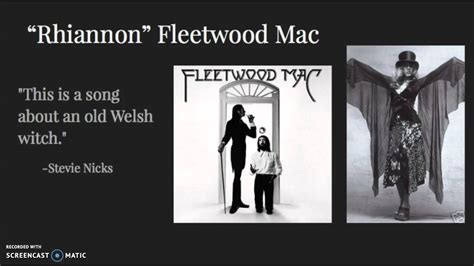 Abbreviation of featuring (used to introduce guest performer(s) on a musical recording). Song Meaning Presentation: "Rhiannon" Fleetwood Mac - YouTube